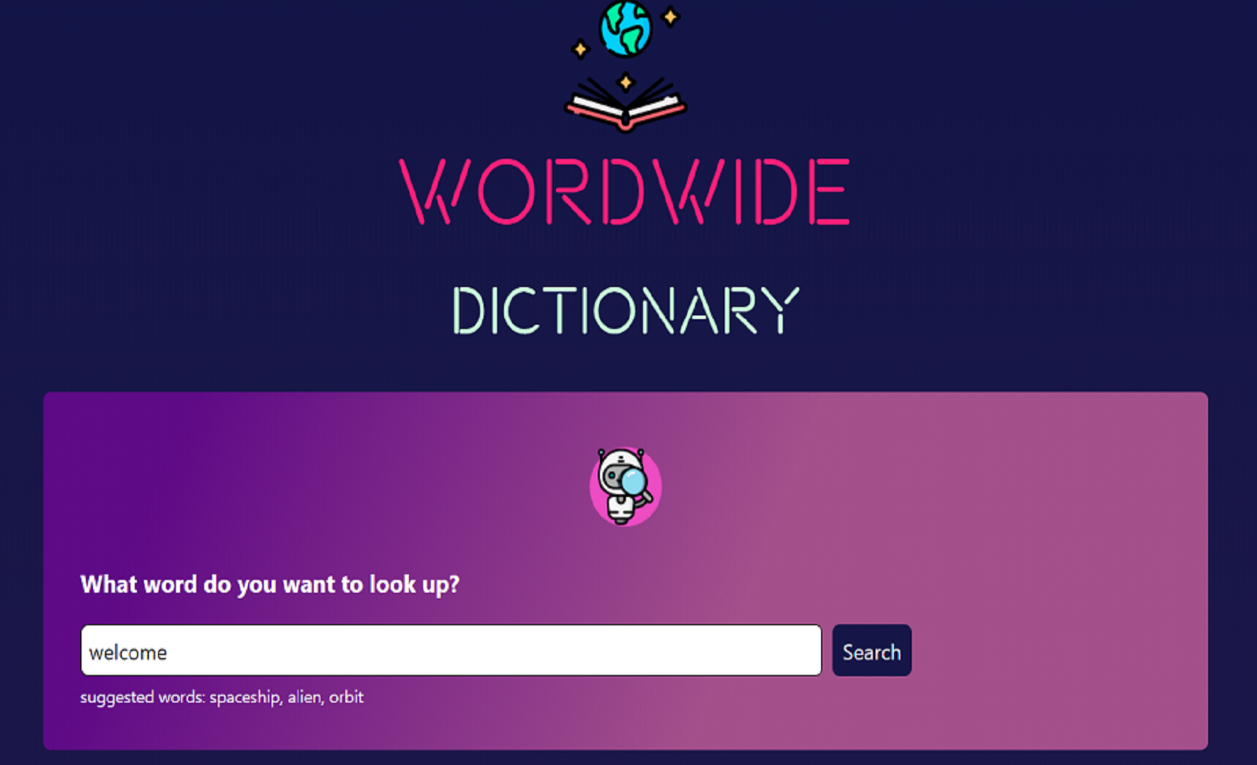 dictionary project preview